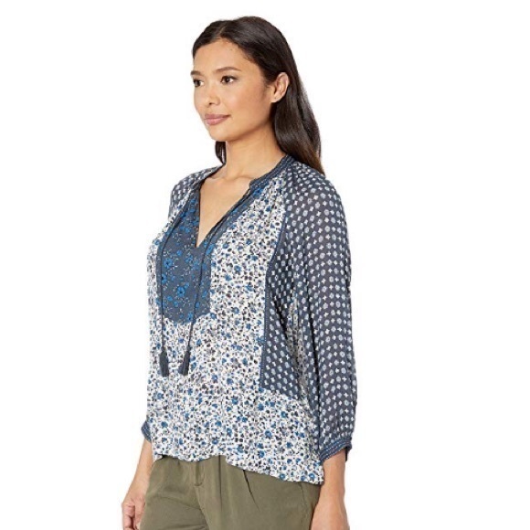 Border Print Peasant Top - Picture 5 of 5